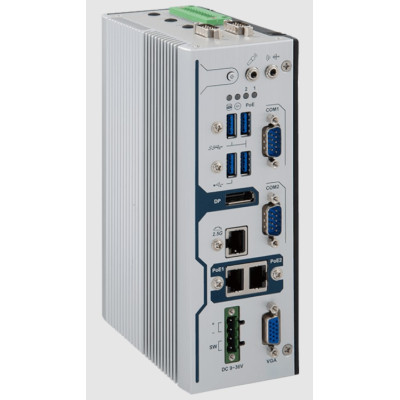 ARBOR ARES-5320 Fanless DIN-Rail Embedded System with Intel Atom x6425RE, 3 LAN, 4 USB, 8 COM